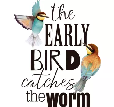 Early Bird Refrain Living Room Wall Decor - TenStickers