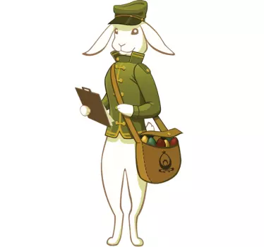 Easter Bunny Postman Wall Sticker - TenStickers