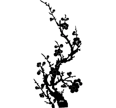 Eastern Oriental Branch Tree Wall Sticker - TenStickers