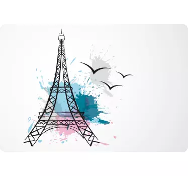 Eiffel Tower Splash laptop skin - TenStickers
