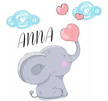 Elephant with name Translations illustration sticker - TenStickers