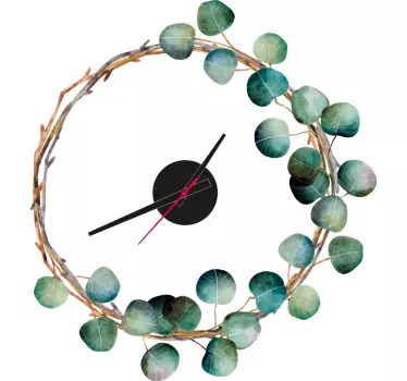 eucalyptus clock sticker clock decal - TenStickers