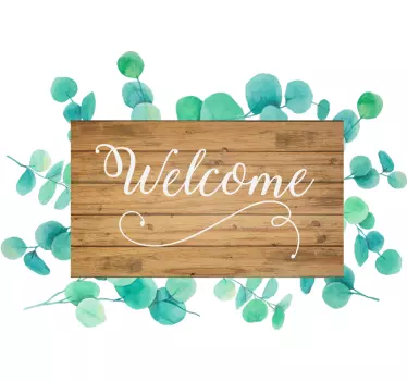 eucalyptus text welcome home text wall decal - TenStickers