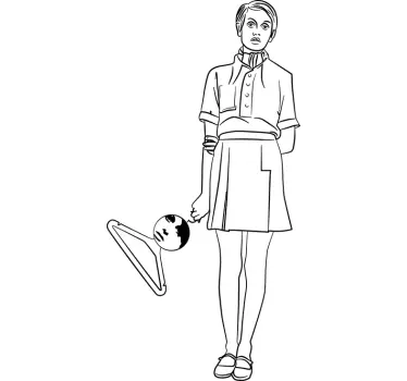 Fancy Girl Drawing Wall Sticker - TenStickers
