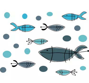Fish fish wall decal - TenStickers