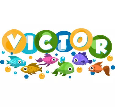 Fishes Name Customisable Sticker - TenStickers