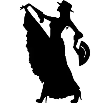 Flamenco Dancer Monochrome Sticker - TenStickers