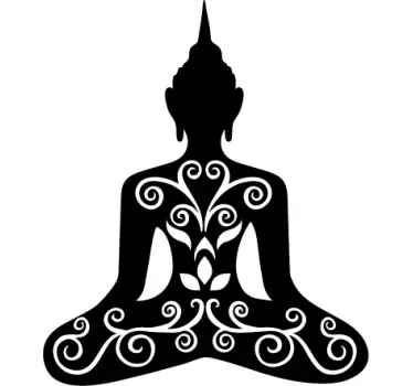 Floral Buddha Wall Decal - TenStickers