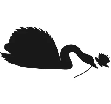 Flower Swan Silhouette Decal - TenStickers