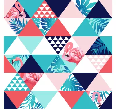 Flowers and flamingos furniture decal - TenStickers