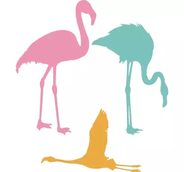 Flying Flamingo Wall Sticker - TenStickers