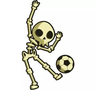Football sticker skeleton kicking soccer - TenStickers