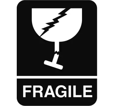 Fragile sign caution wall sticker - TenStickers