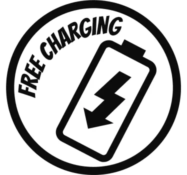 Free Charging Shop Window Sticker - TenStickers