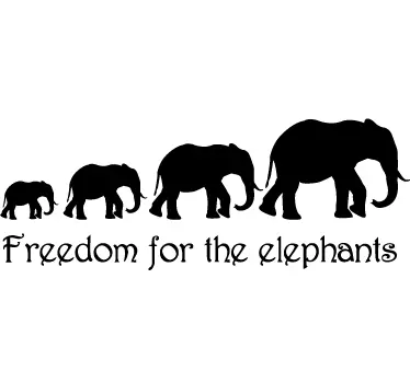 Freedom Elephants Wall Sticker - TenStickers