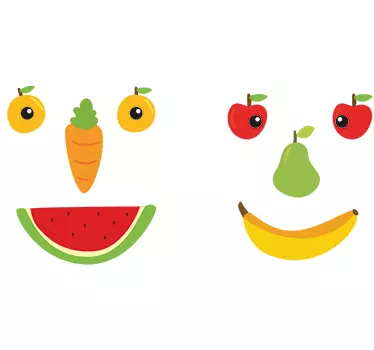 Fruit Faces Decorative Sticker - TenStickers