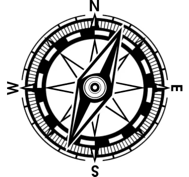 Geographic Compass Wall Sticker - TenStickers