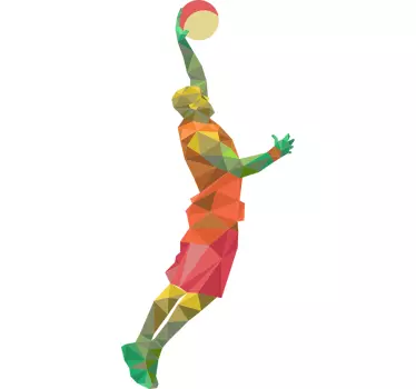 Geometric Basketball Player Sticker - TenStickers