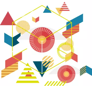 Geometric eyes vinyl wall art decal - TenStickers