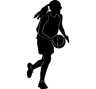 Girl Basket Baller Silhouette Sticker - TenStickers