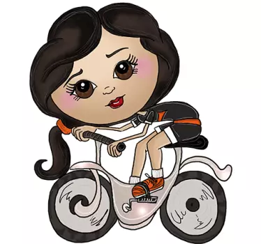 Girl Cyclist Sticker - TenStickers