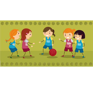 Girls Basketball Team Wall Sticker - TenStickers