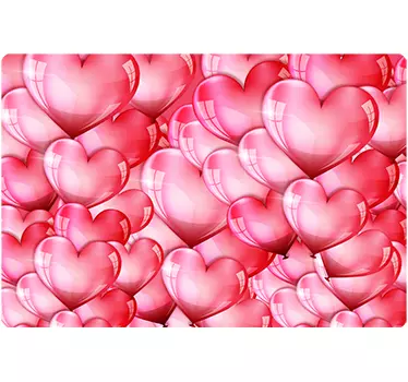 Glossy heart shaped ballons laptop skin - TenStickers