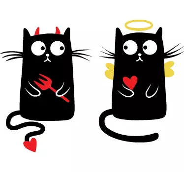 Good Cat Bad Cat Wall Decal - TenStickers