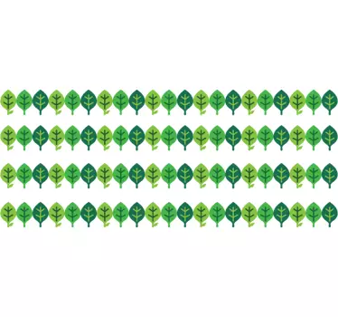Green Leaves Wall Borders Teal Sticker - TenStickers