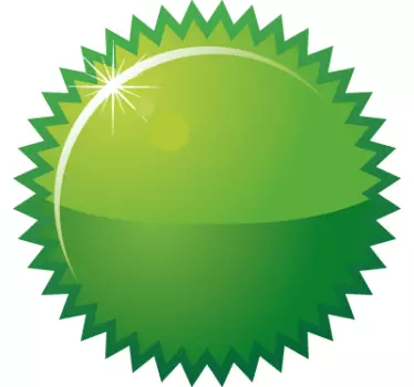 Green Spike Circle Customisable Window Sticker - TenStickers