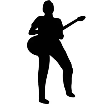 Guitarist Silhouette Wall Sticker - TenStickers