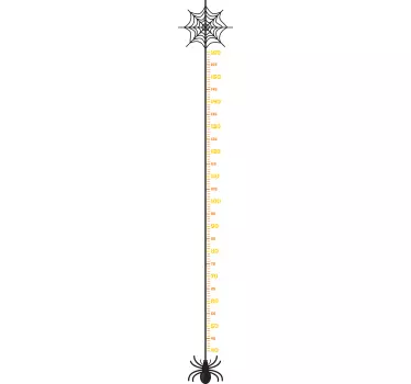 Halloween spider web height chart decal - TenStickers