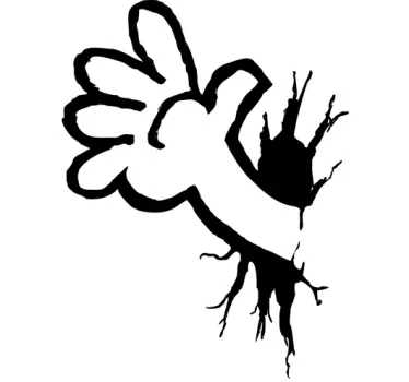 Hand Through Wall Sticker - TenStickers