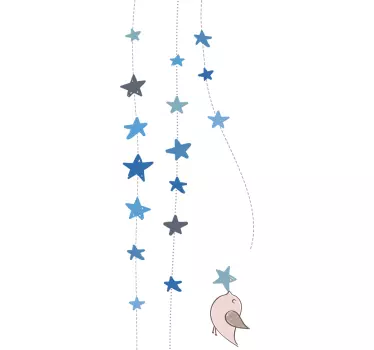 Hanging Stars Wall Sticker - TenStickers