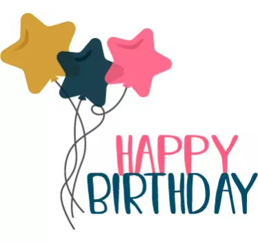 Happy Birthday Stars Sticker - TenStickers