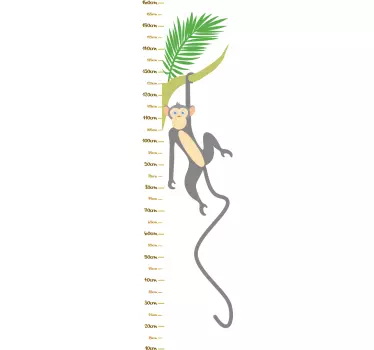 Happy monkey height chart sticker - TenStickers
