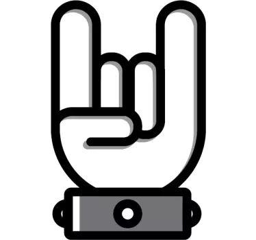 Heavy metal finger icon car sticker - TenStickers