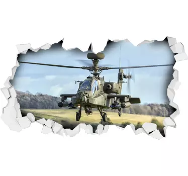 Helicopter Visual Effects Wall Mural sticker - TenStickers