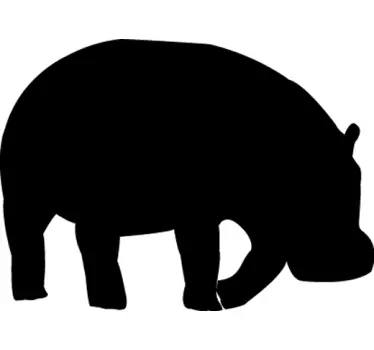 Hippopotamus Silhouette Wall Sticker - TenStickers
