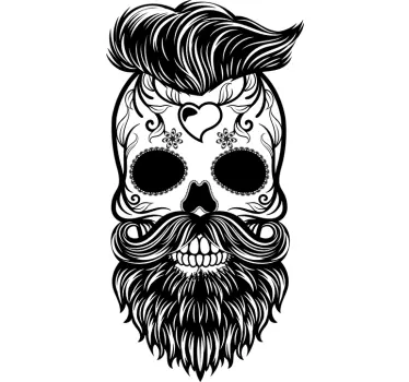 Hipster Skull Sticker - TenStickers