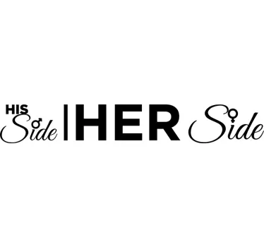 His and Her Side Bed Sticker - TenStickers