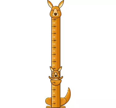 Kangaroo Meter height chart sticker - TenStickers
