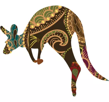 Kangaroo Pattern Living Room Wall Sticker - TenStickers
