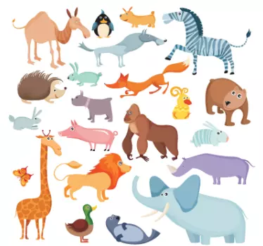 Kids Animal Wall Decals - TenStickers