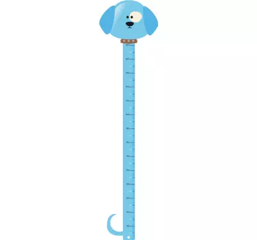 Kids Blue Dog Height Chart Sticker - TenStickers