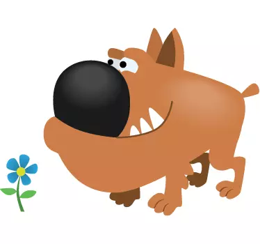 Kids Brown Bull Dog Sticker - TenStickers