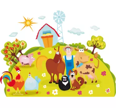Kids Happy Farm Wall Mural - TenStickers