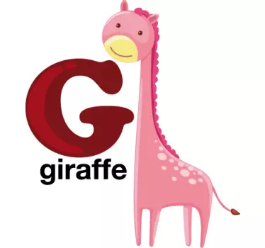 Kids Letter G Giraffe Sticker - TenStickers