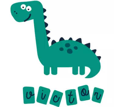 Kids personalised name dinosaur wall sticker - TenStickers