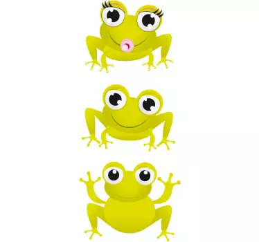 Kids Stickers Three Frogs - TenStickers